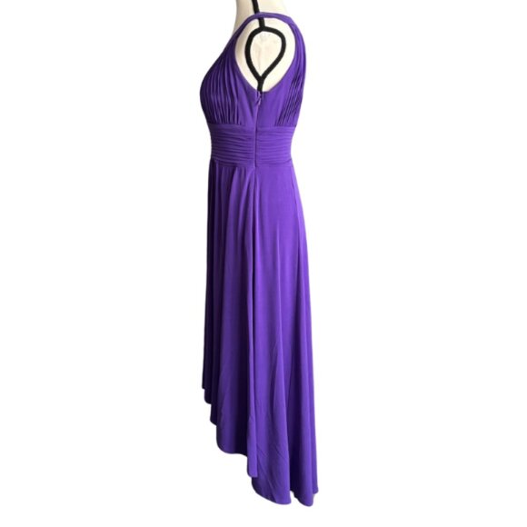 SANGRIA PURPLE DRESS WITH HIGH-LOW HEM, SZ. 8 - Picture 3 of 7